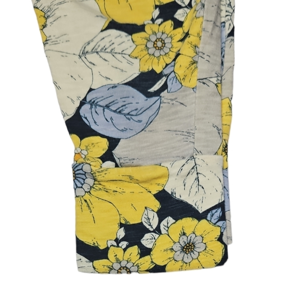 Gap Girls Yellow Floral Pleated Tapered Pants Size S (6-7) - Picture 4 of 6